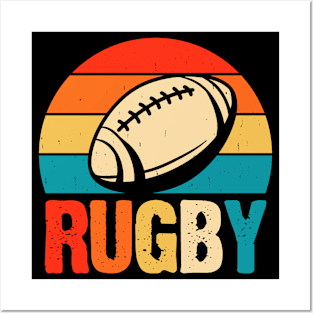 Rugby Sport Vintage For Rugby Player Team Coach Rugby Lover Distressed Posters and Art